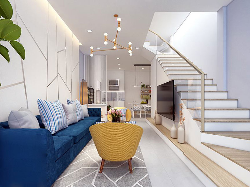 phòng khách nhà ống, nhà phố đẹp