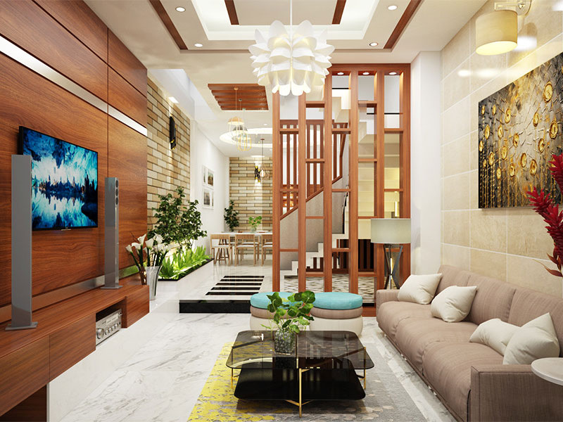 phòng khách nhà ống, nhà phố đẹp